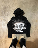 Vvsha American Harajuku fashion cartoon letter print hoodie male y2k Goth punk couple Street trend casual loose oversized sweatshirt