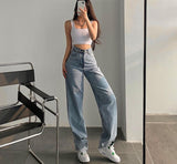 Vvsha Christmas Gift Outfit Baggy Jeans Women 2024 High Waist Denim Trousers Fashion Pants Straight Jeans Mom Jeans Streetwear Y2k Vintage Clothes