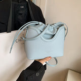 Vvsha 2025 New PU Solid Color Bucket Fashion Casual Crossbody Bag Single Shoulder Bag Good Quality Popular Style