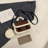 Vvsha 2025 new frosted crossbody bag, high-end and niche handheld plush saddle bag