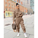 Vvsha Christmas Gift outfit  Soild Fleece Vetement Femme Turtleneck 2pcs Casual Two Piece Women Sets Home Lounge Wear Pullover Sweatsuit Conjuntos De Mujer