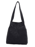 Vvsha- Side Pocket Corduroy Tote Bag  - Women Tote Bags