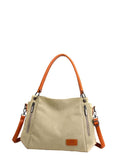 Vvsha- Zipper Decor Two Tone Shoulder Tote Bag  - Women Tote Bags