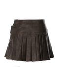 Vvsha Christmas Gift Outfit Blythe Faux Leather Pleated Mini Skirt