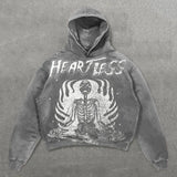 Vvsha Harajuku Skull Print hoodies women graphic y2k top oversized zip up hoodie Couples American streetwear goth women clothes