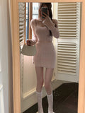 Vvsha  party look inspos Autumn Sweater Knitted Suits Female Elegant 2 Piece Skirt Sets Korean Fashion Even Party Y2k Mini Dress Office Lady Short Skirts