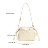 Vvsha 2025 New PU Solid Color Bucket Fashion Casual Crossbody Bag Single Shoulder Bag Good Quality Popular Style