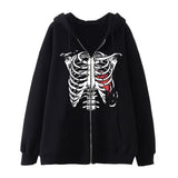 Vvsha Christmas Gift outfit  Oversized Hoodie Women Streetwear Gothic Style Zipper Cardigan Long Sleeve Winter Hoodie Fashion Harajuku Tops Women Sweatshirt