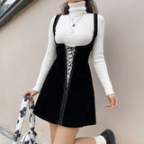 Vvsha Christmas Gift outfit -Solid Color Vest Strap Slimming Chest Strap Dress