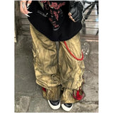 Vvsha Christmas Gift Outfit 2024 High Waist Womens Jeans Vintage Straight Baggy Print Pants Streetwear American Fashion Y2K Casual Wide Leg Denim Trouser