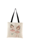 Vvsha- Figure Graphic Linen Shopper Bag  - Women Tote Bags