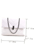 Vvsha- Minimalist Chevron Chain Flap Tote Bag  - Women Tote Bags