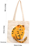 Vvsha- Cartoon Tiger Graphic Shopper Bag  - Women Tote Bags