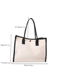 Vvsha- Contrast Binding Shoulder Tote Bag  - Women Tote Bags