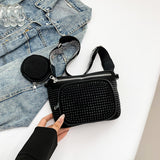 Vvsha Christmas gift Fashion Diamond Studded Women's Crossbody Bags With Coin Purses, Adjusted Wide Strap Shoulder Bags For Gifts, Ladies Handbags