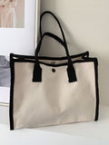 Vvsha- Contrast Binding Shoulder Tote Bag  - Women Tote Bags