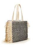 Vvsha- Fringe Trim Woven Tote Bag  - Women Tote Bags