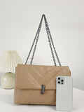 Vvsha- Minimalist Chevron Chain Flap Tote Bag  - Women Tote Bags