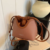 Vvsha 2025 New PU Solid Color Bucket Fashion Casual Crossbody Bag Single Shoulder Bag Good Quality Popular Style