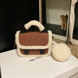 Vvsha 2025 new frosted crossbody bag, high-end and niche handheld plush saddle bag