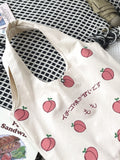 Vvsha- Japanese Letter & Peach Graphic Shopper Bag  - Women Tote Bags