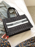 Vvsha- Letter Graphic Tote Bag  - Women Tote Bags