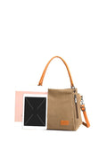 Vvsha- Zipper Decor Two Tone Shoulder Tote Bag  - Women Tote Bags