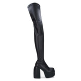 Vvsha Christmas Gift Outfit Sexy Party Big Size 43 Chunky High Heels Platform Goth Black Women Boots Brand Design Fashion Luxury Shoes Boots Women