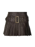 Vvsha Christmas Gift Outfit Blythe Faux Leather Pleated Mini Skirt