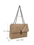 Vvsha- Minimalist Chevron Chain Flap Tote Bag  - Women Tote Bags