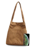 Vvsha- Side Pocket Corduroy Tote Bag  - Women Tote Bags