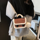 Vvsha 2025 new frosted crossbody bag, high-end and niche handheld plush saddle bag