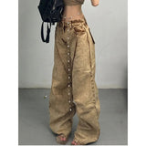 Vvsha Christmas Gift Outfit Women's Jeans High Waist Hip Hop Straight Fashion Pants Streetwear Harajuku Y2K Star 2024 Female Wide Leg Denim Trouser