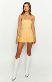 Vvsha Christmas Gift Outfit Good Days Yellow Strapless Mini Dress