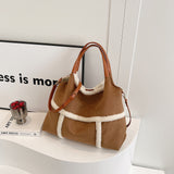 Vvsha Autumn and Winter Christmas fashion tote bag deerskin retro hand-held cross bag lamb wool shoulder bag