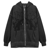 Vvsha Christmas Gift Outfit grunge dti New Hoodie Sweater Women's Loose Street Sports Zipper Cardigan Coat Trendy