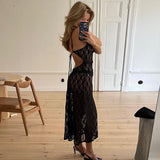 Vvsha Aniston Lace Midi Dress