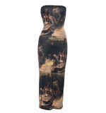 Vvsha Aviona Printed Strapless Dress