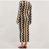 Vvsha Carmel Knit Maxi Dress