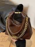 Vvsha Chain Strap Leather Shoulder Bag