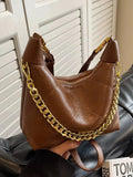 Vvsha Chain Strap Leather Shoulder Bag