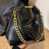 Vvsha Chain Strap Leather Shoulder Bag