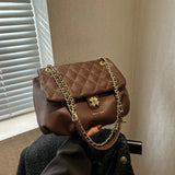 Vvsha Clasp Closure Quilted Chain Shoulder Bag