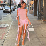 Vvsha Giabella See Through Ruffle Dress