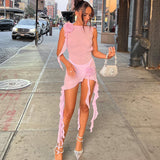 Vvsha Giabella See Through Ruffle Dress