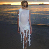 Vvsha Giabella See Through Ruffle Dress