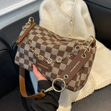 Vvsha Gold Accents Checkered Shoulder Bag