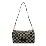 Vvsha Gold Accents Checkered Shoulder Bag