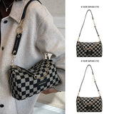 Vvsha Gold Accents Checkered Shoulder Bag