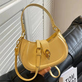 Vvsha Gold Clasp Leather Handbag